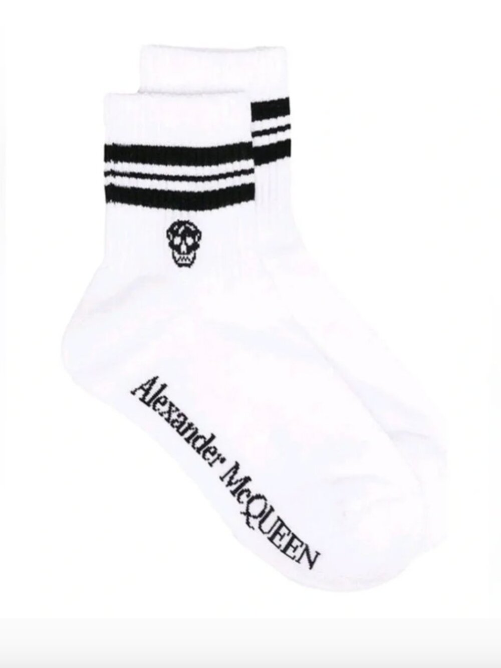 NWT Alexander McQueen White Skull Sport Socks Large